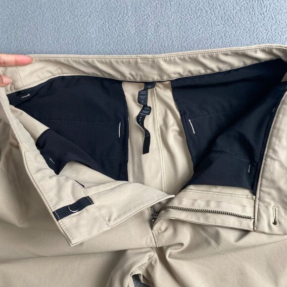 Lululemon Pants Mens 32 Beige Chinos ABC Commuter Gusseted Crotch Active Yoga - Picture 10 of 11